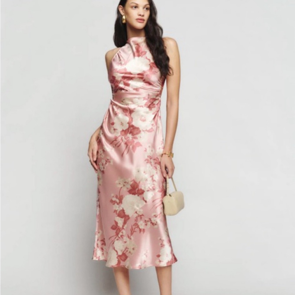 Reformation Cassette Silk Dress Bellini